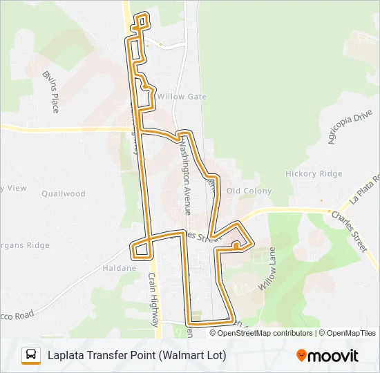 LAPLATA TRANSFER POINT (WALMART LOT) - LAPLATA TRANSFER POINT (WALMART LOT) Bus Line Map