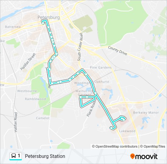 1 Bus Line Map