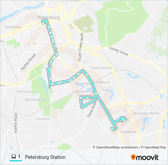 1 Bus Line Map