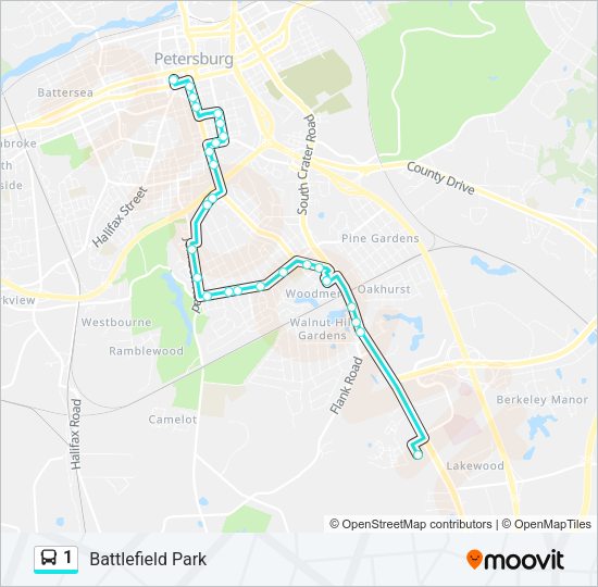 1 Bus Line Map