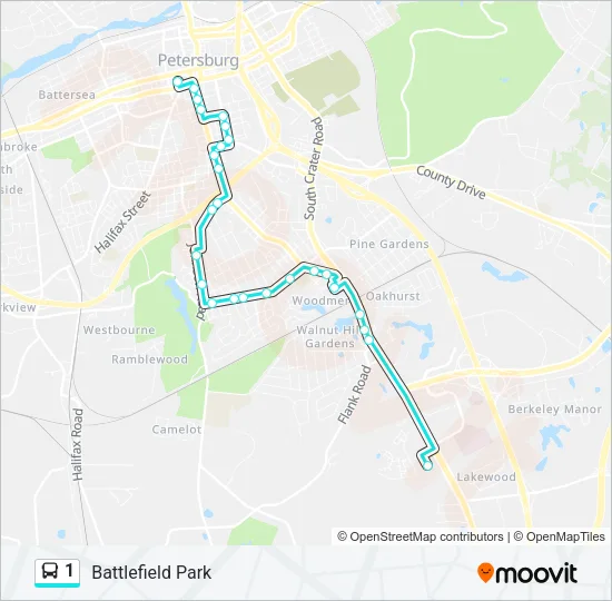 1 Bus Line Map