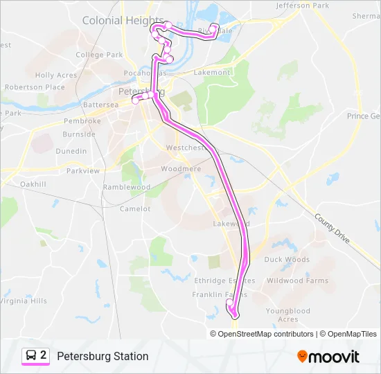 2 Bus Line Map