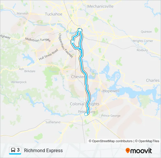 3 Bus Line Map