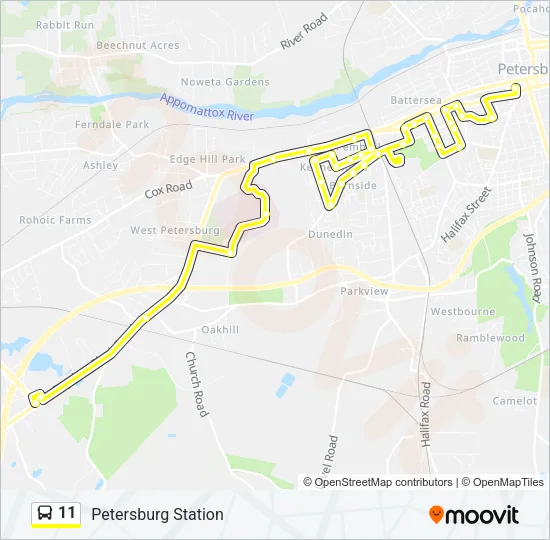 11 Bus Line Map