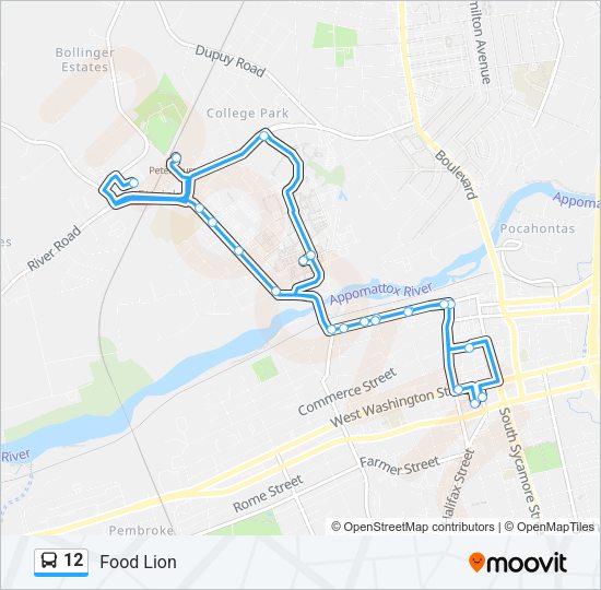 12 Bus Line Map
