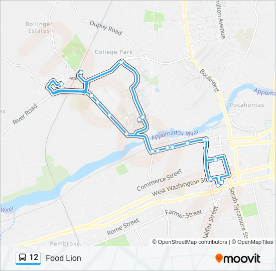 12 Bus Line Map