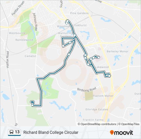 13 Bus Line Map