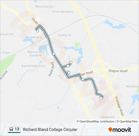13 Bus Line Map