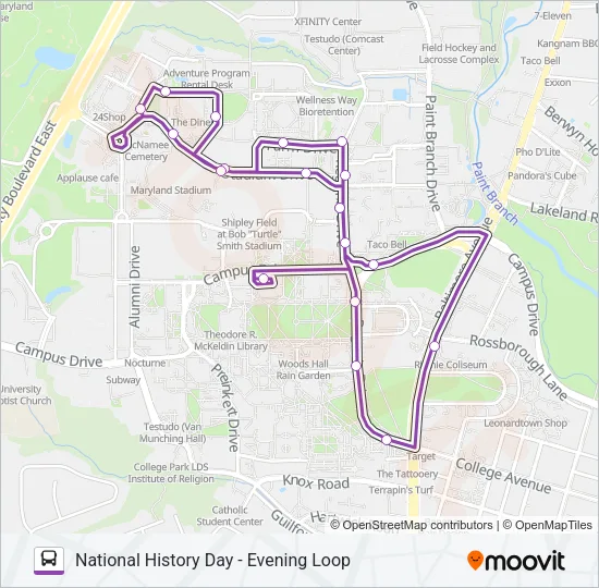 NHD EVENING Bus Line Map