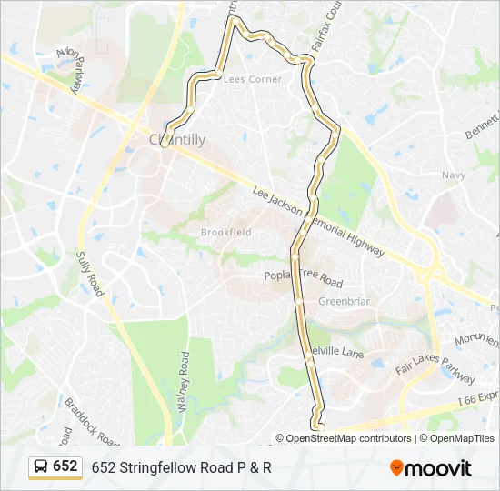 652 Bus Line Map