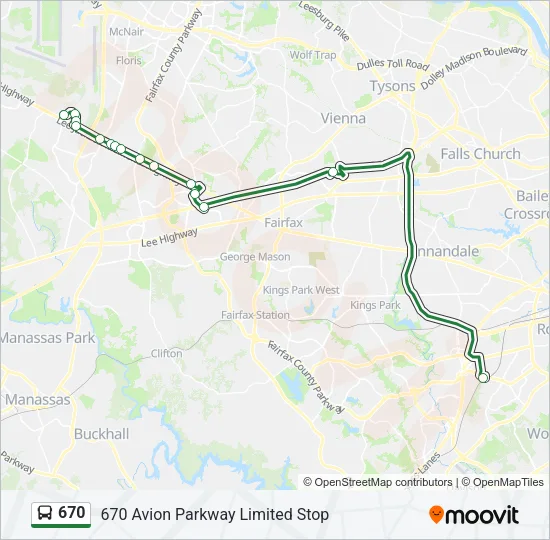 670 Bus Line Map