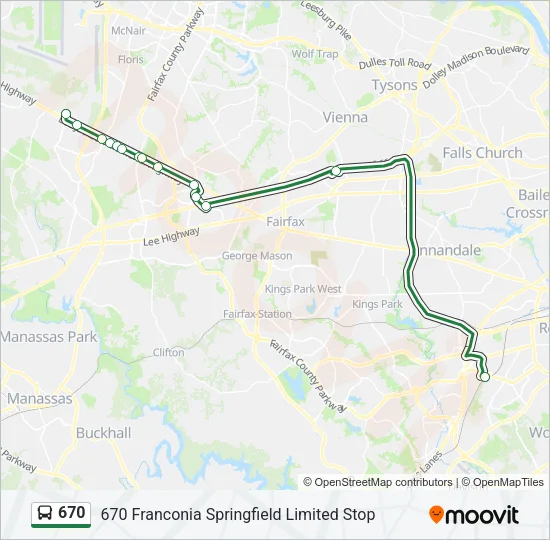 670 Bus Line Map