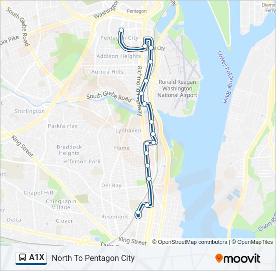 A1X Bus Line Map