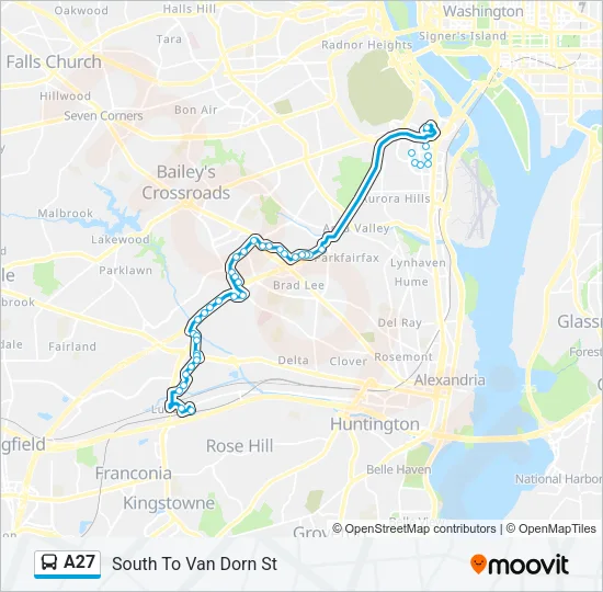 A27 Bus Line Map