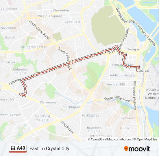 A40 Bus Line Map