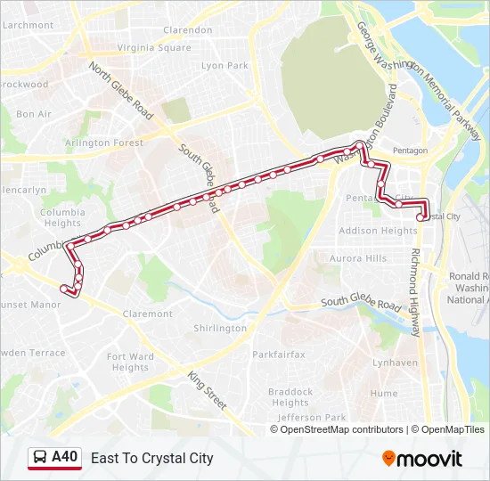 A40 Bus Line Map