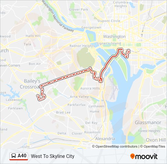 A40 Bus Line Map