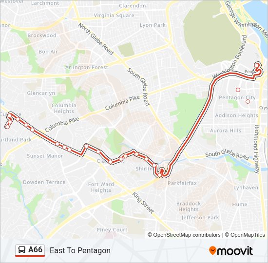 A66 Bus Line Map