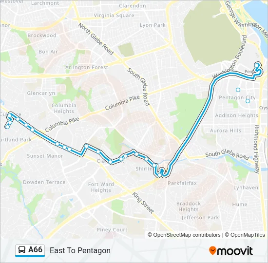 A66 Bus Line Map