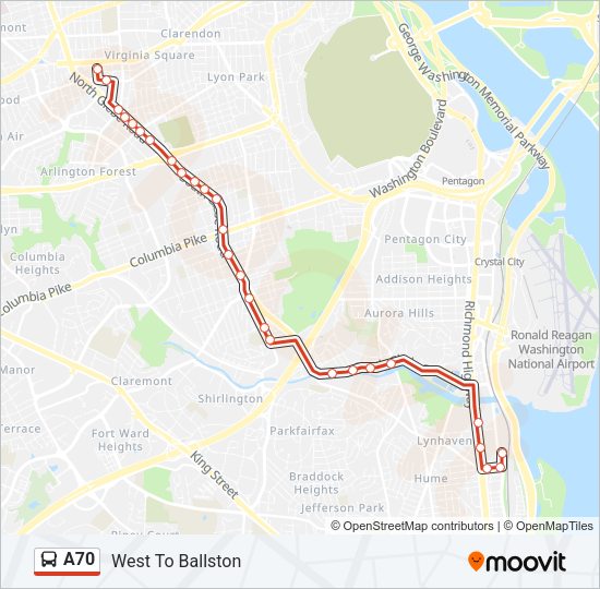 A70 Bus Line Map