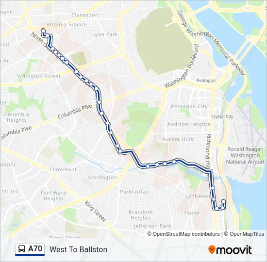 A70 Bus Line Map