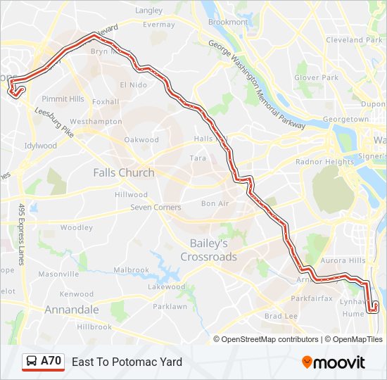 A70 Bus Line Map