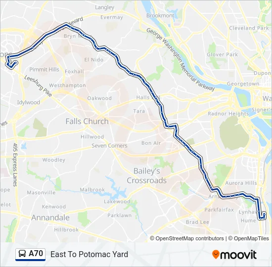 A70 Bus Line Map
