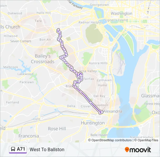 A71 Bus Line Map