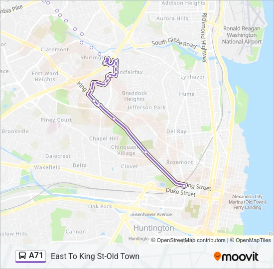 A71 Bus Line Map