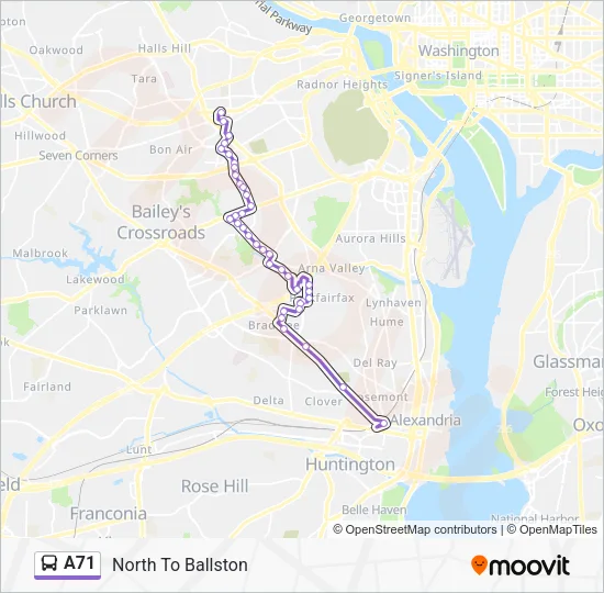 A71 Bus Line Map