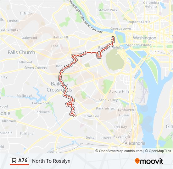 A76 Bus Line Map