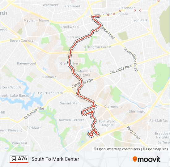 A76 Bus Line Map