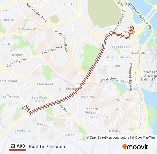A90 Bus Line Map