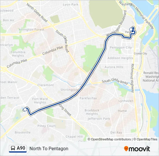 A90 Bus Line Map