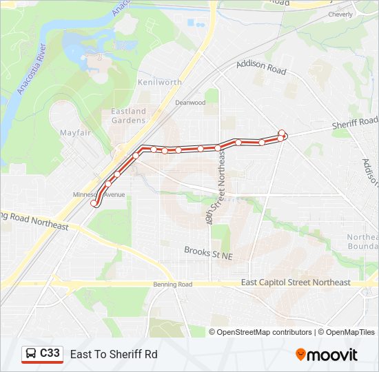 C33 Bus Line Map