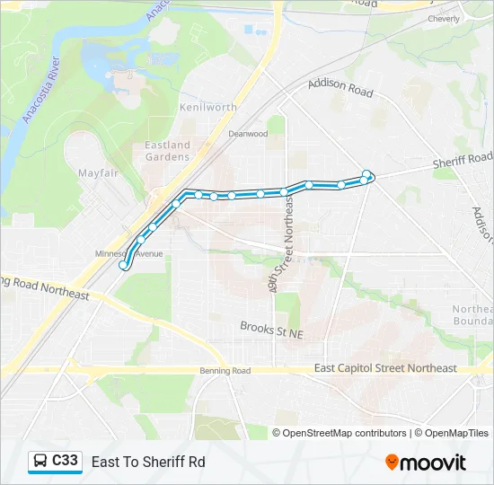 C33 Bus Line Map