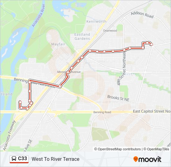 C33 Bus Line Map