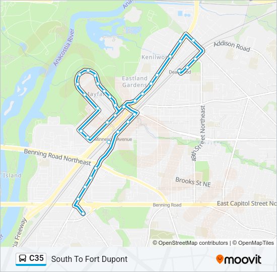 C35 Bus Line Map