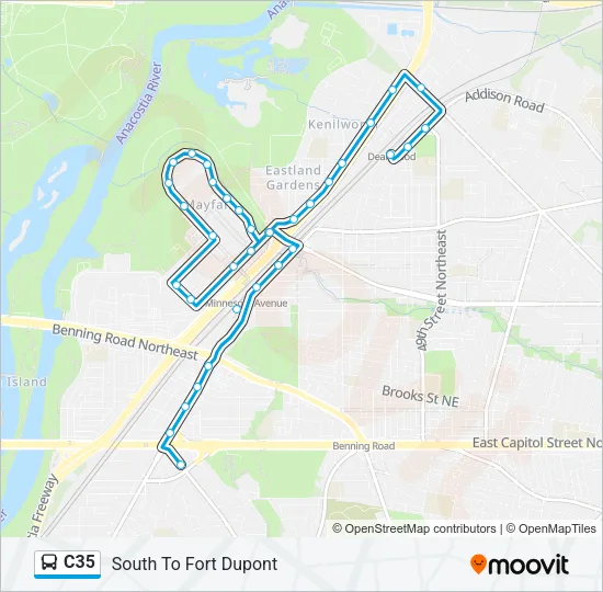 C35 Bus Line Map