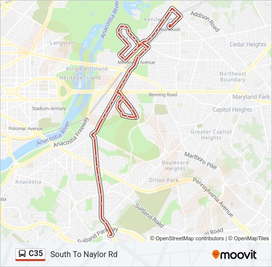 C35 Bus Line Map