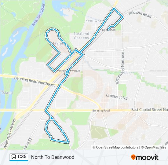 C35 Bus Line Map