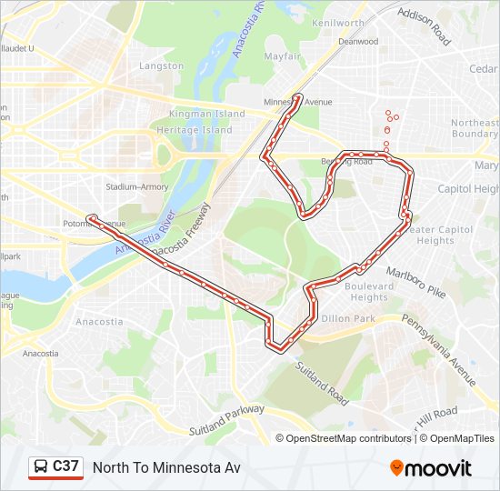 C37 Bus Line Map