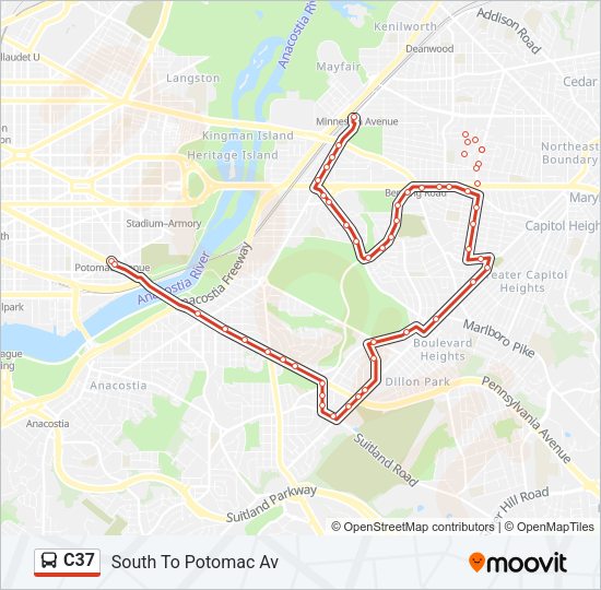 C37 Bus Line Map