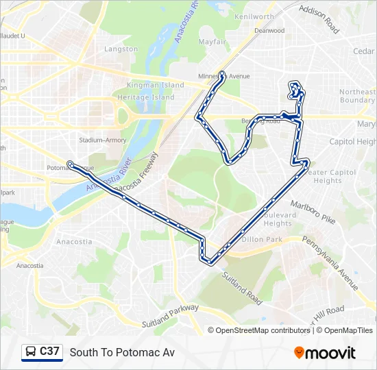 C37 Bus Line Map