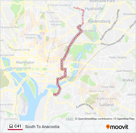 C41 Bus Line Map