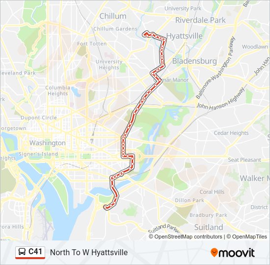 C41 Bus Line Map
