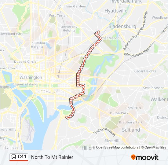 C41 Bus Line Map