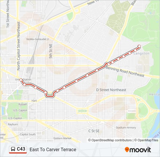 C43 Bus Line Map