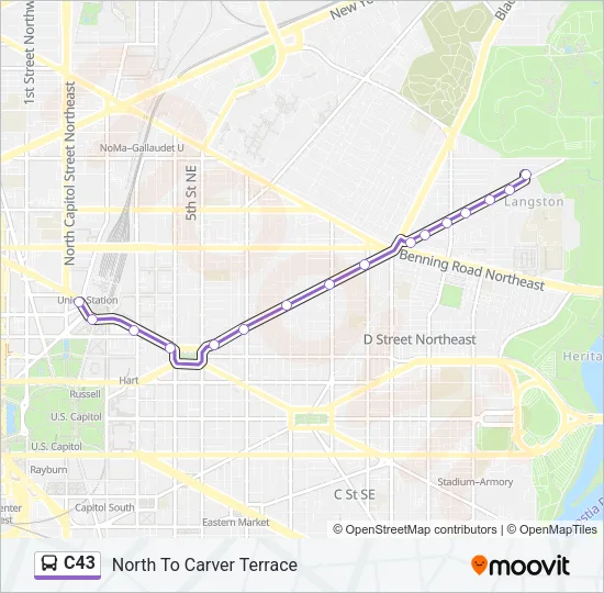 C43 Bus Line Map