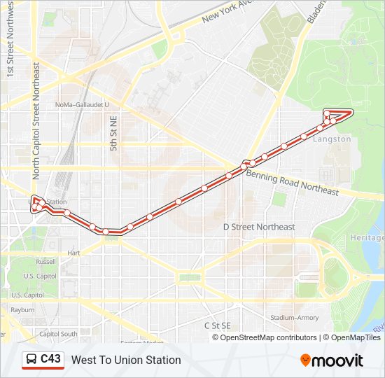 C43 Bus Line Map